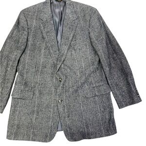 Brooks Brothers Blazer Men Camel Hair Glen Check Plaid Overcheck Jacket 46 XL